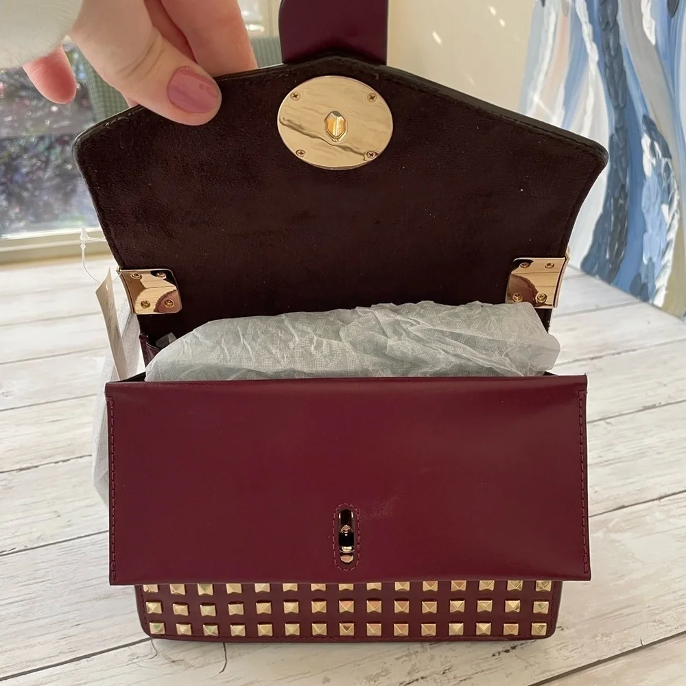 Michael Kors Patent Leather Greenwich Crossbody Bag Burgandy Purse NWT $… - Picture 5 of 12